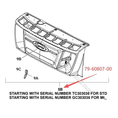 79-60807-00 ক্যারিয়ার S550 S750 S850 সামনের চামড়া কভার মূল খুচরা যন্ত্রাংশ