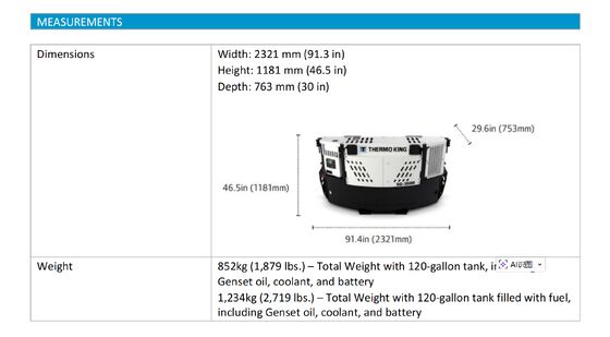 SG3500 THERMO রাজা ডিজেল ইঞ্জিন সামুদ্রিক জেনারেটর ধারক হিমায়ন ইউনিট বৈদ্যুতিক শক্তি সরবরাহ উল্লেখযোগ্য জ্বালানী দক্ষতা চীন কারখানা তৈরি