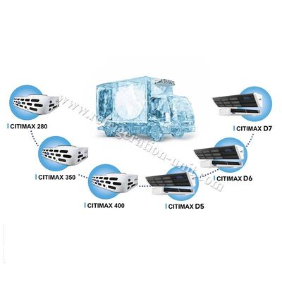 Citimax D6 মডেল ক্যারিয়ার ট্রান্সকোল্ড রেফ্রিজারেশন ইউনিট 4.5-5.5 মিটার রেফ্রিজারেটেড বক্স দৈর্ঘ্য ট্রাক জন্য উপলব্ধ 24V সরাসরি ড্রাইভ গাড়ির চালিত Citimax 600 প্রতিস্থাপন